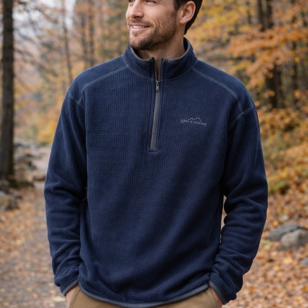 Eddie Bauer Men's Dark Blue Half-Zip Pullover